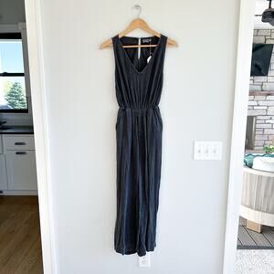 Universal Thread Linen Sleeveless Open Back Jumpsuit Black S